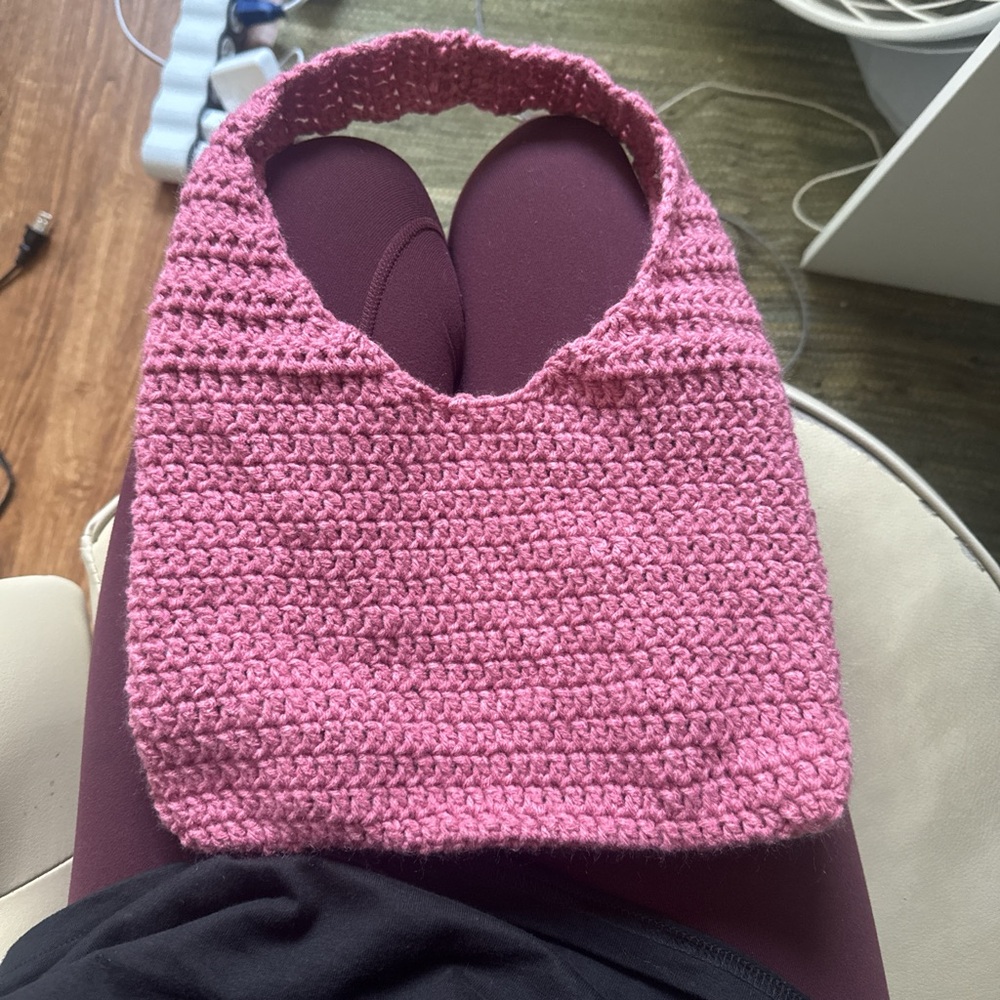 Handmade Crochet Women's Bag in Dusty Rose